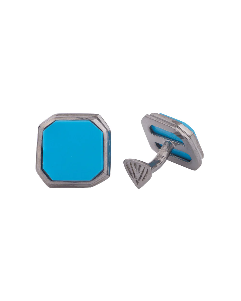 Turquoise Square Stone Studded Milestone Cufflinks - Image 3