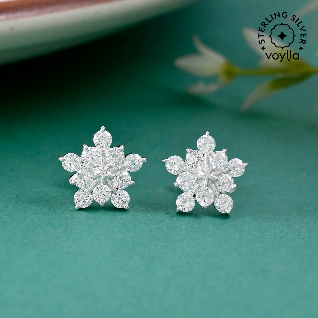 Twinkling Star Cz 925 Sterling Silver Ear Studs