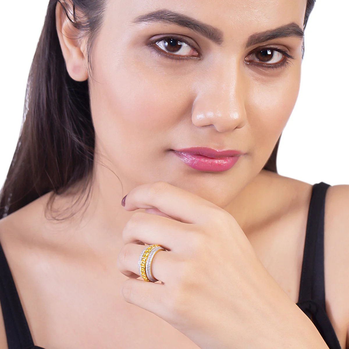 Two Tone Plated Band Ring - Image 2