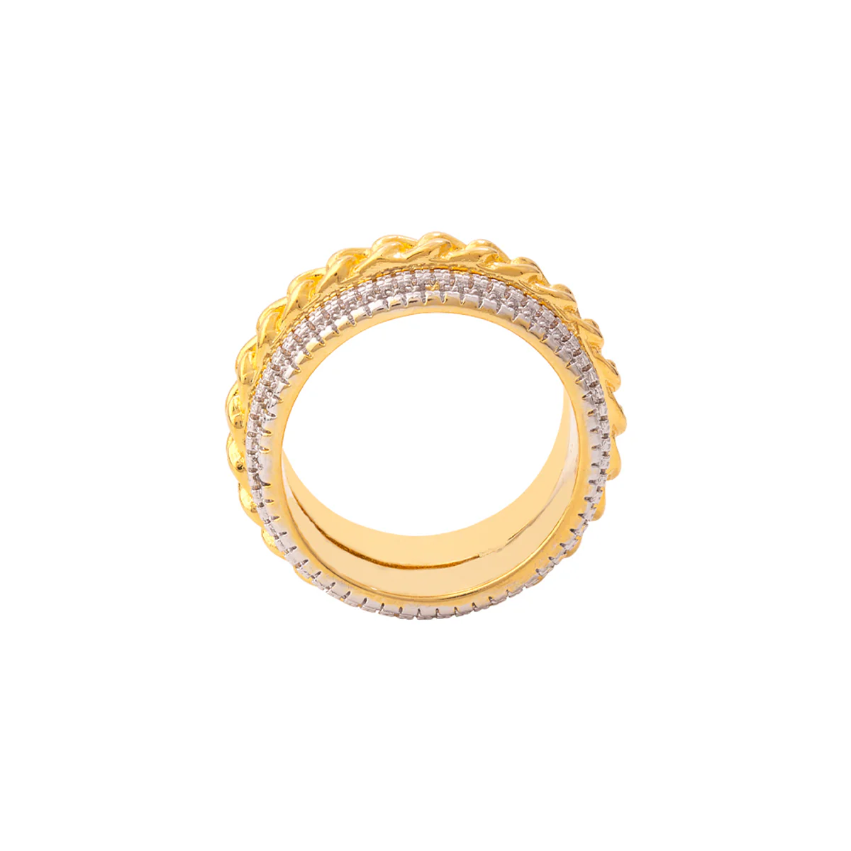 Two Tone Plated Band Ring - Image 4