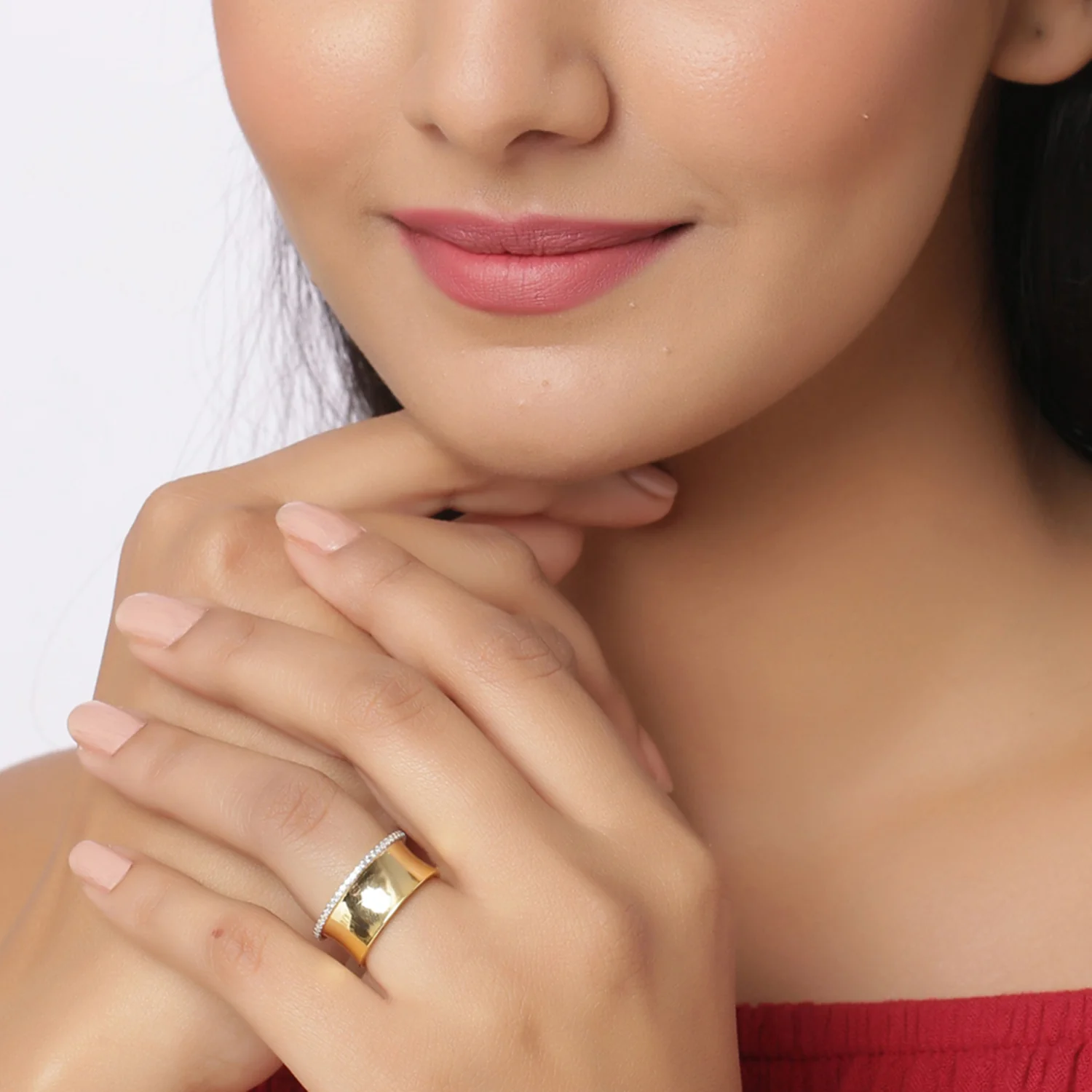 Two Tone Plated Classic Band Ring - Image 2