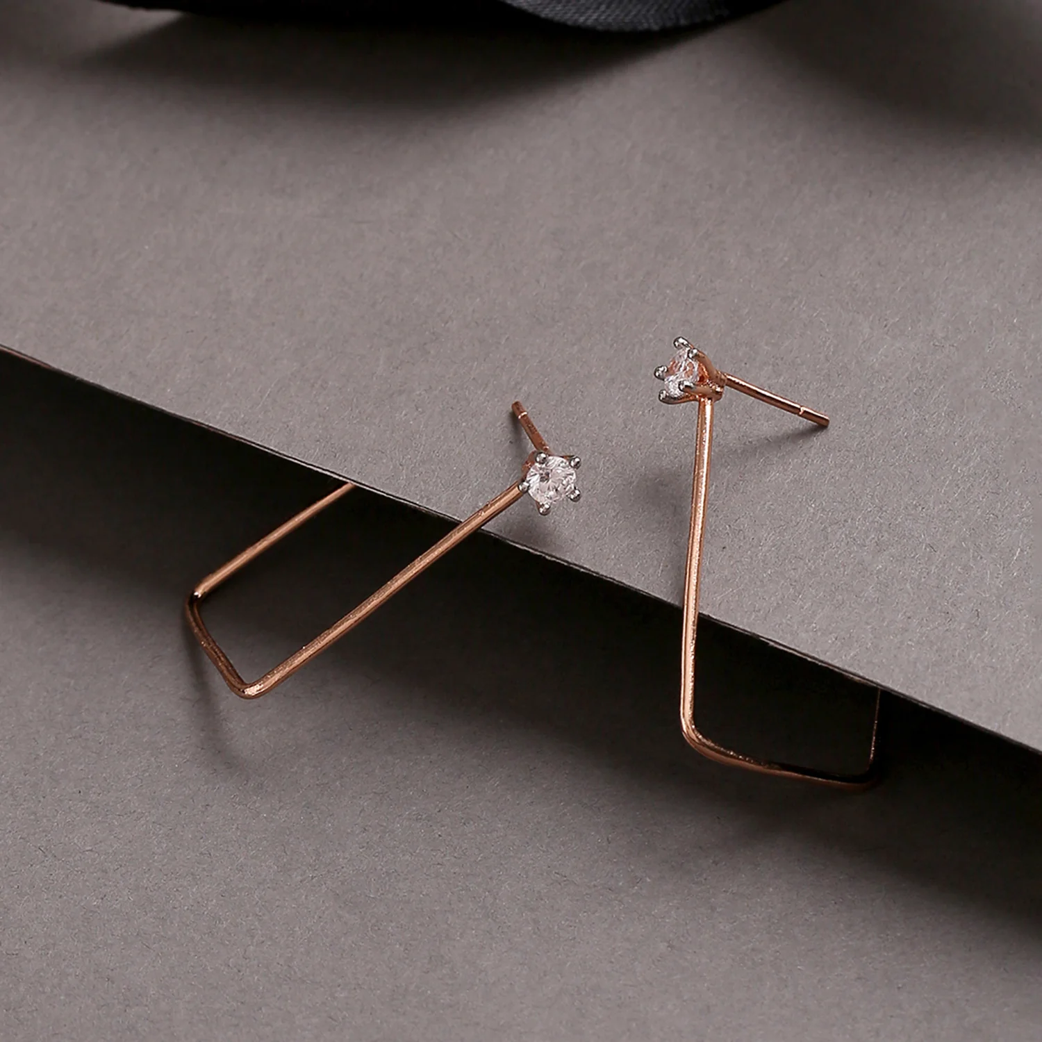 U Shaped Rose Gold Earrings
