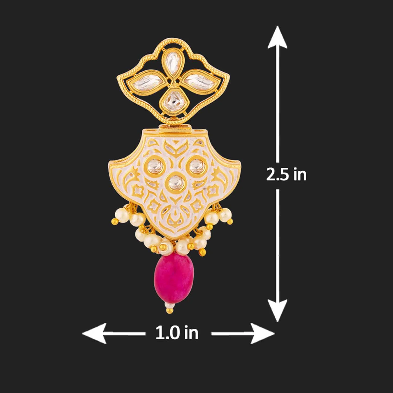 Udaipur Antique Design Faux Kundan Earrings - Image 5