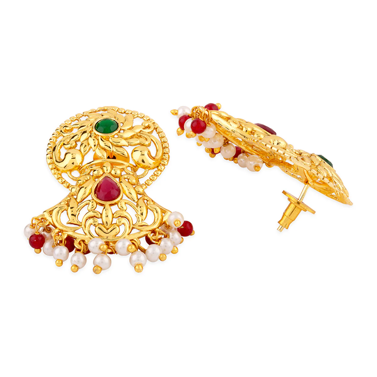 Utsav Ethnic Yellow Gold Earrings - Image 4