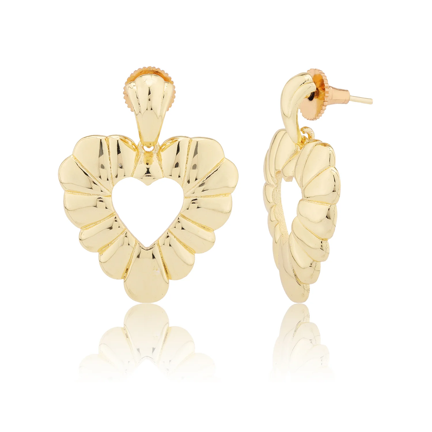 Valentine’s Day Golden Bloom Heart Earrings - Image 4