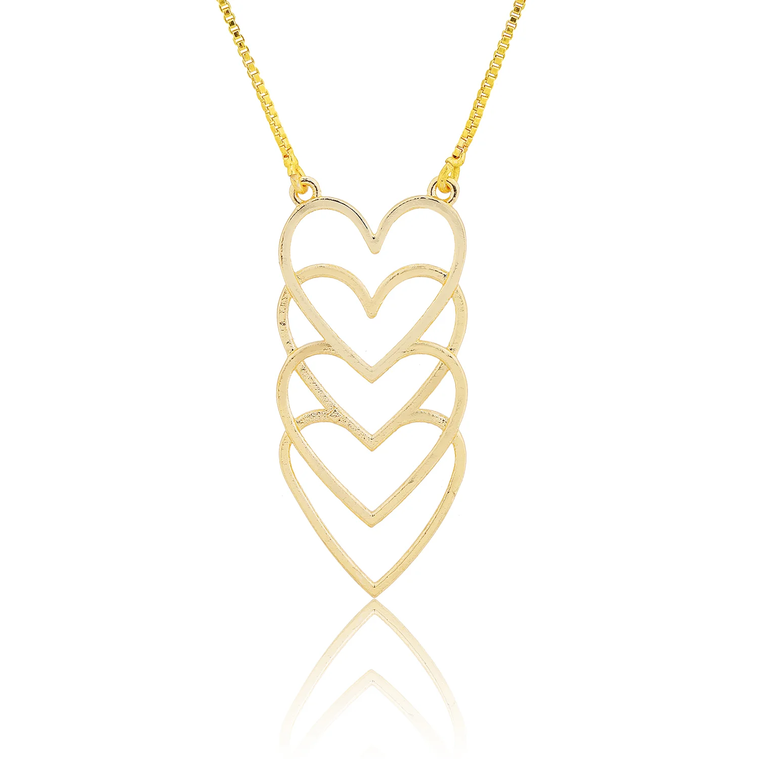 Valentine’s Day Golden Cascading Hearts Necklace - Image 5