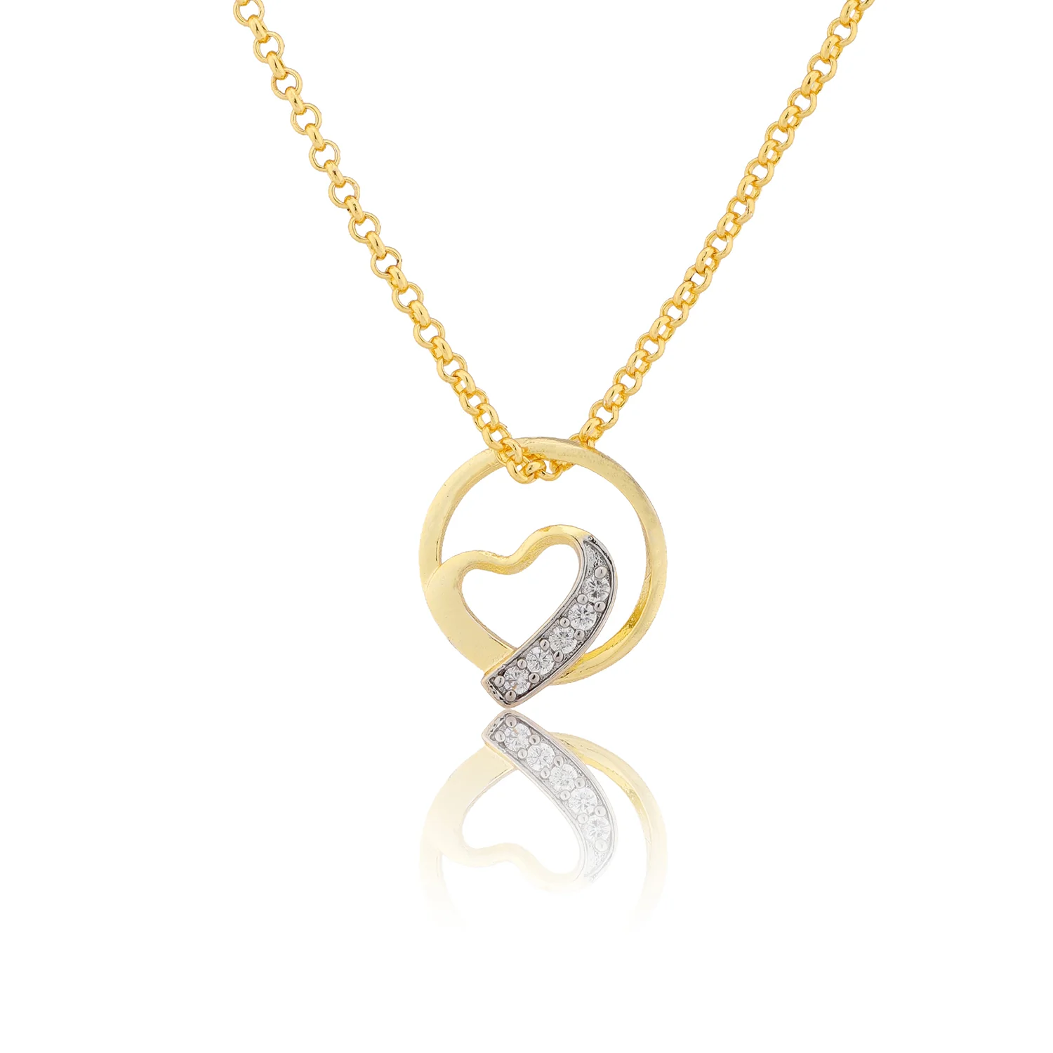 Valentine’s Day Golden Embrace Orbit Pendant - Image 3