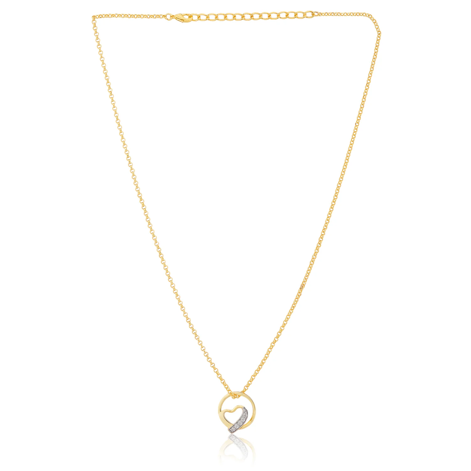 Valentine’s Day Golden Embrace Orbit Pendant - Image 4