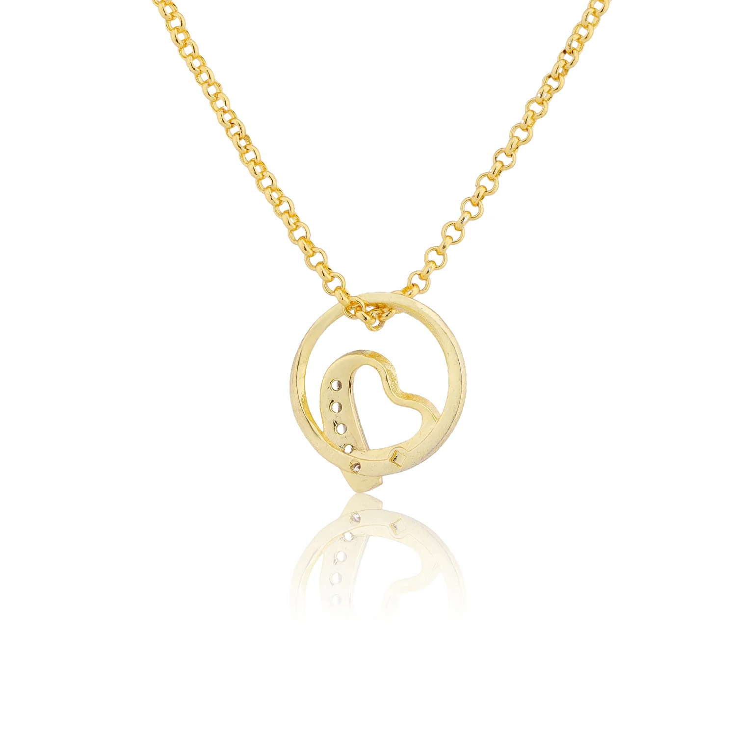 Valentine’s Day Golden Embrace Orbit Pendant - Image 5