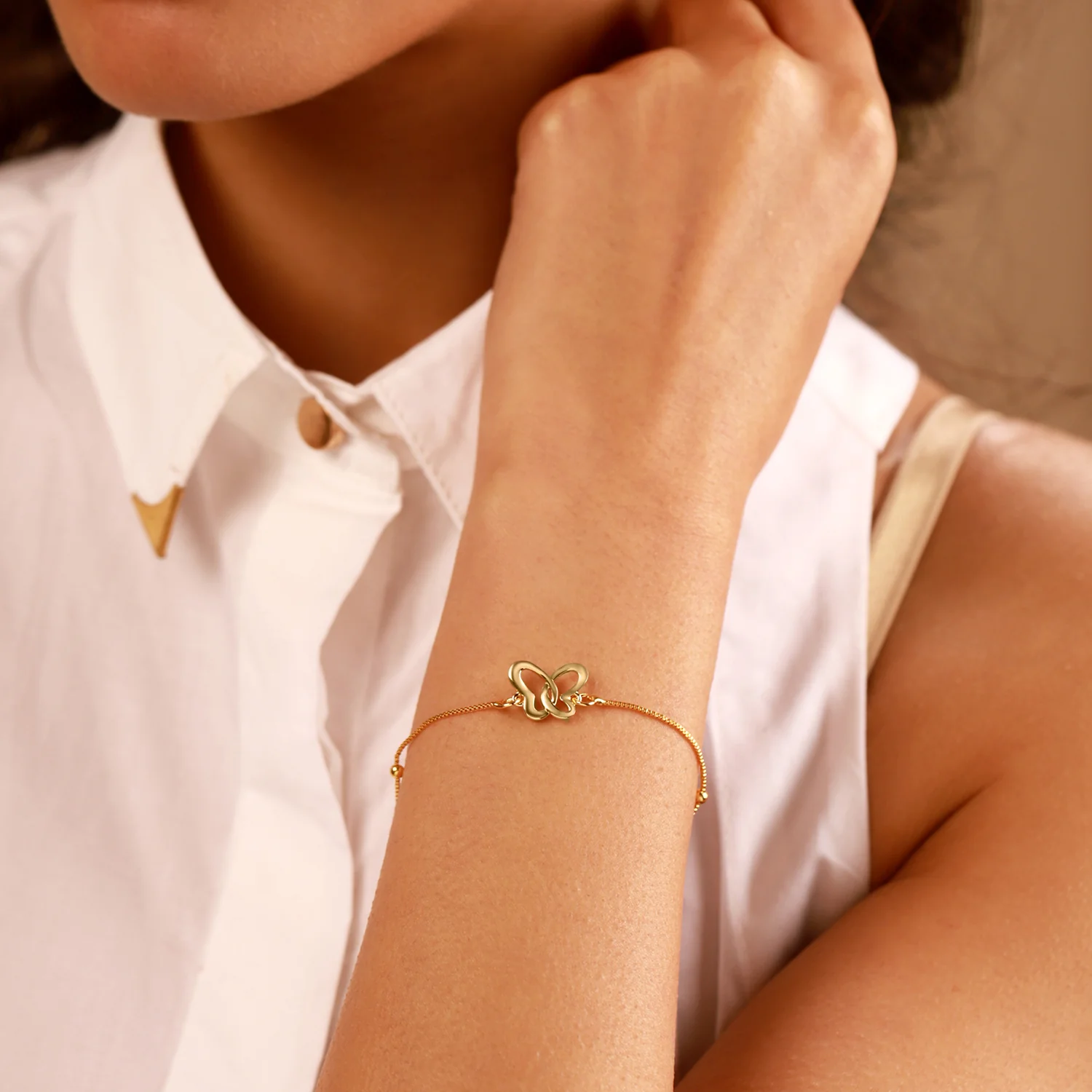 Valentine’s Day Golden Flutter Chain Bracelet - Image 2