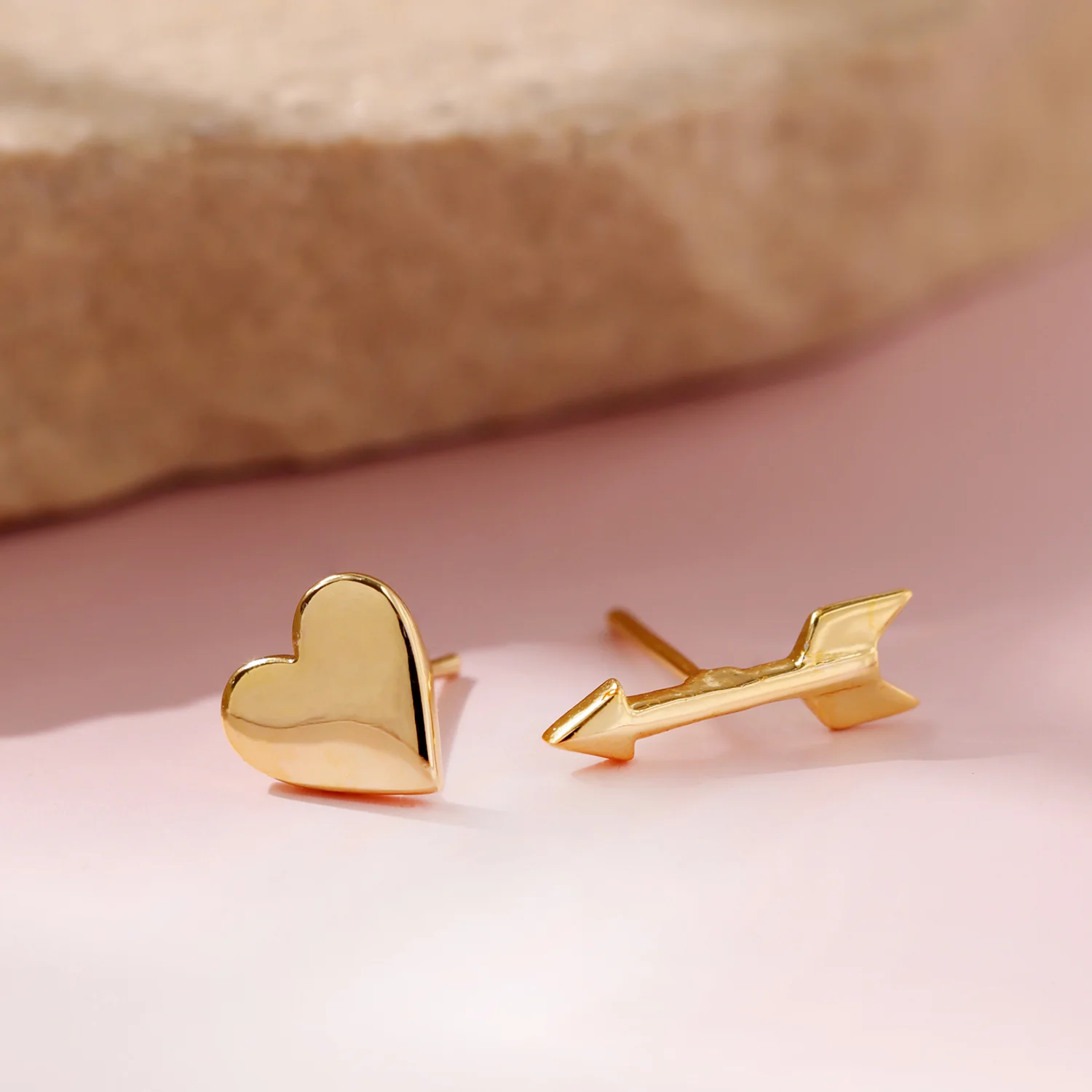 Valentine’s Day Heart and Arrow Cupid Mismatched Earrings