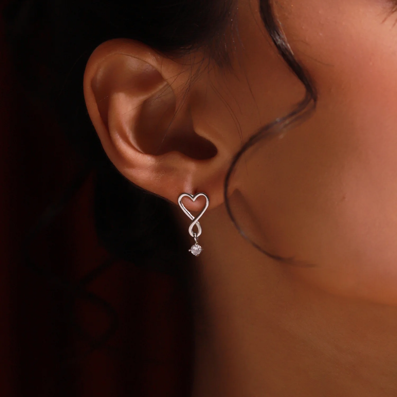 Valentine's Day Infinite Heartshine Sterling Silver Drop Earrings