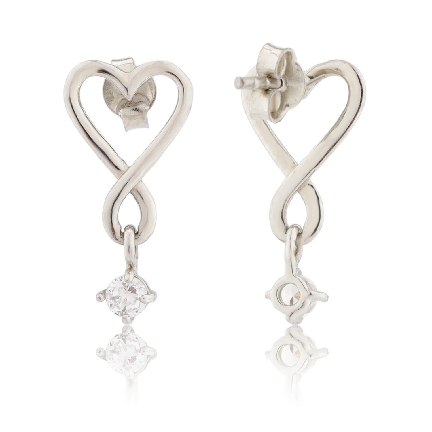 Valentine's Day Infinite Heartshine Sterling Silver Drop Earrings - Image 6