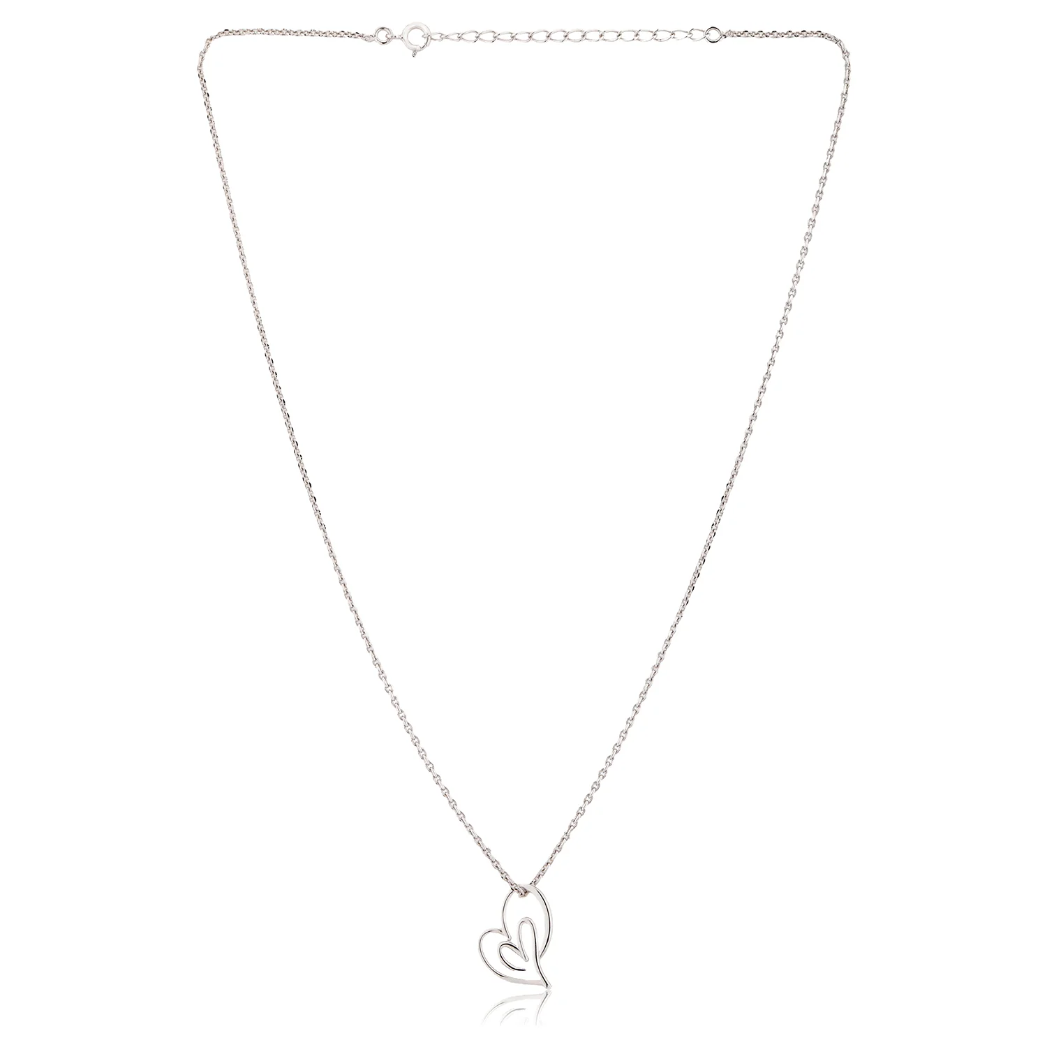 Valentine's Day Open Hearts in Harmony Sterling Silver Pendant - Image 4