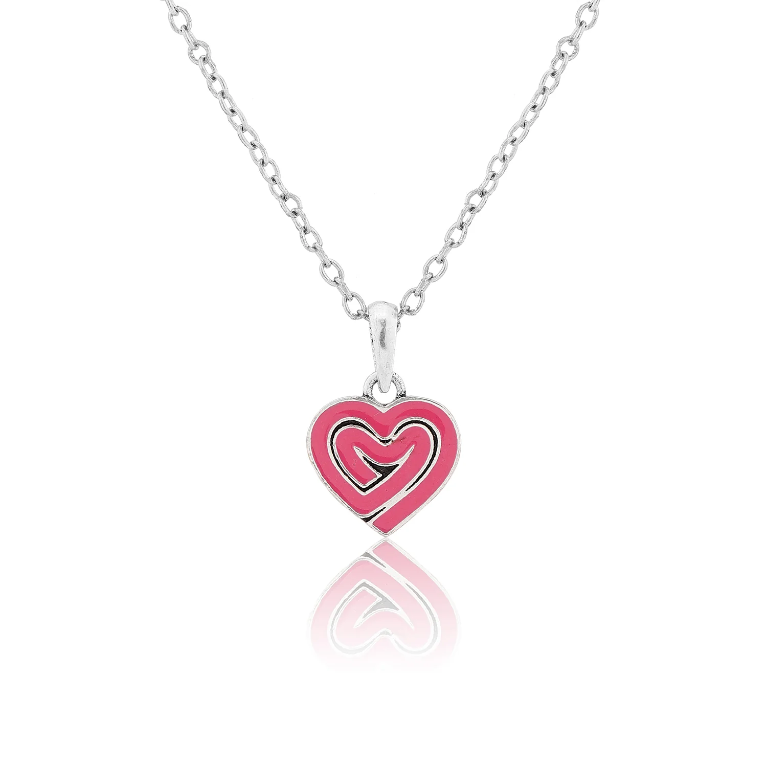 Valentine’s Day Pink Doodle Heart Pendant - Image 3