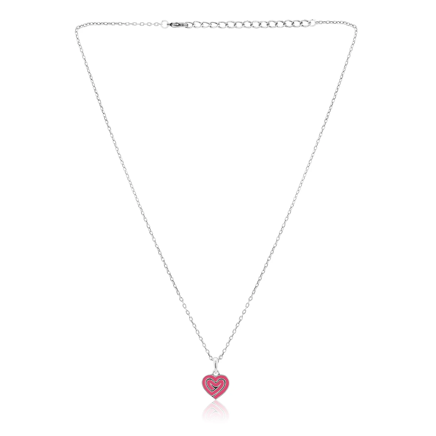 Valentine’s Day Pink Doodle Heart Pendant - Image 4