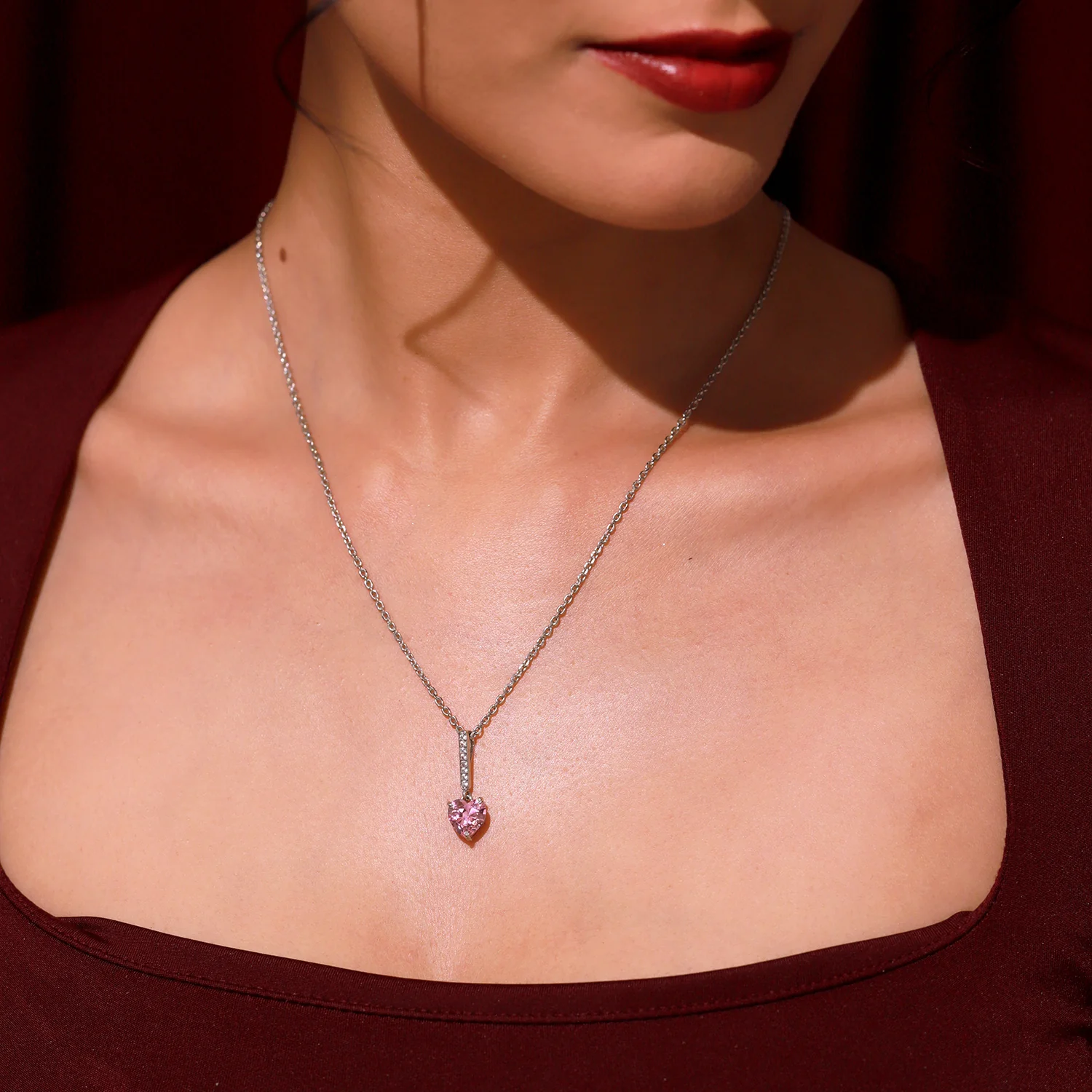 Valentine's Day Pink Whisper Sterling Silver Pendant - Image 2