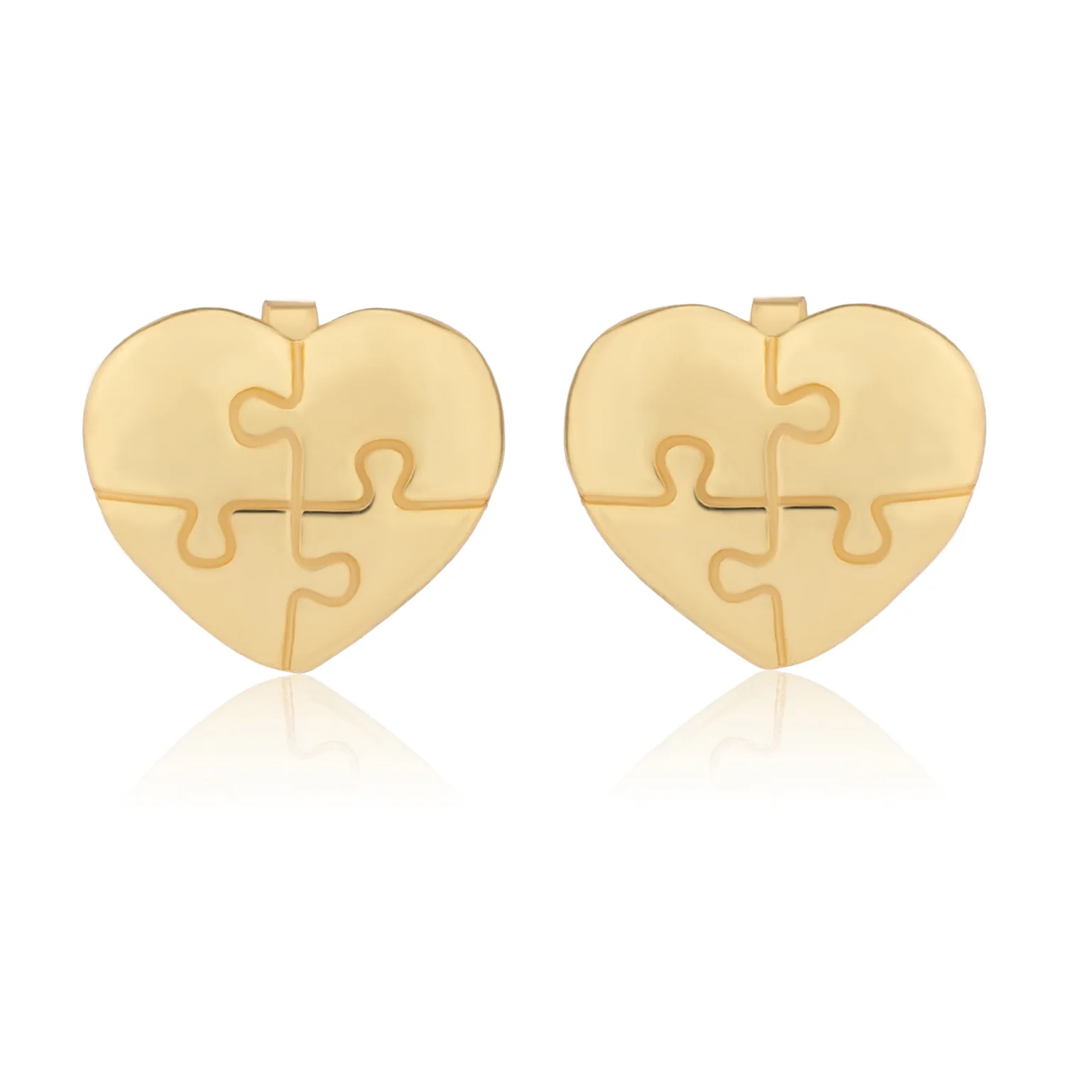 Valentine's Day Puzzle of the Heart Sterling Silver Stud Earrings - Image 4