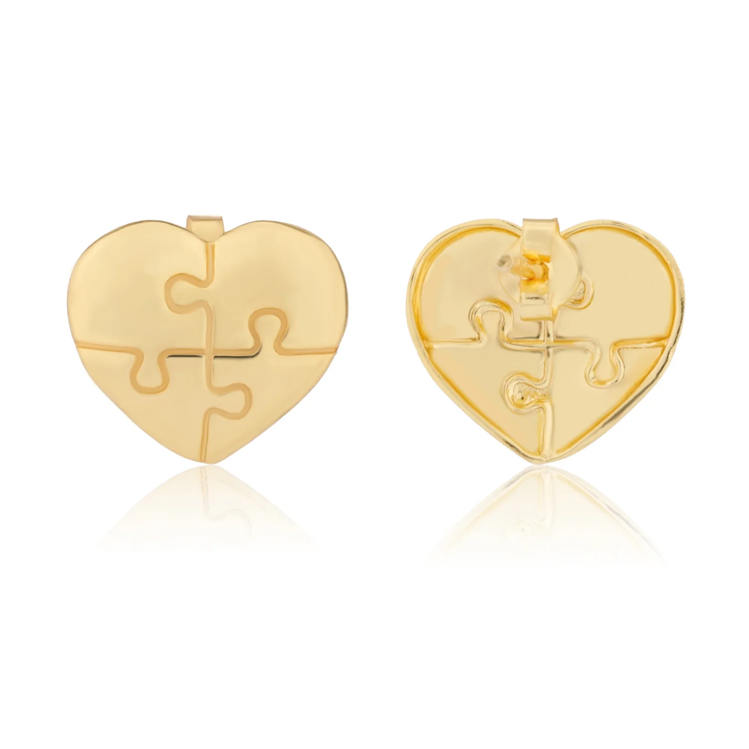 Valentine's Day Puzzle of the Heart Sterling Silver Stud Earrings - Image 5