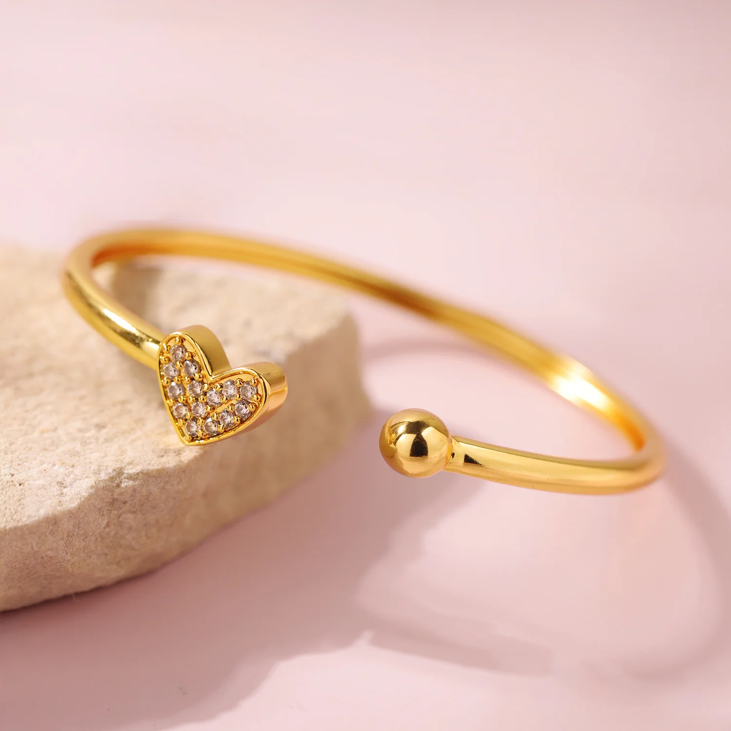 Valentine’s Day Radiant Heartshine Love Cuff Bracelet
