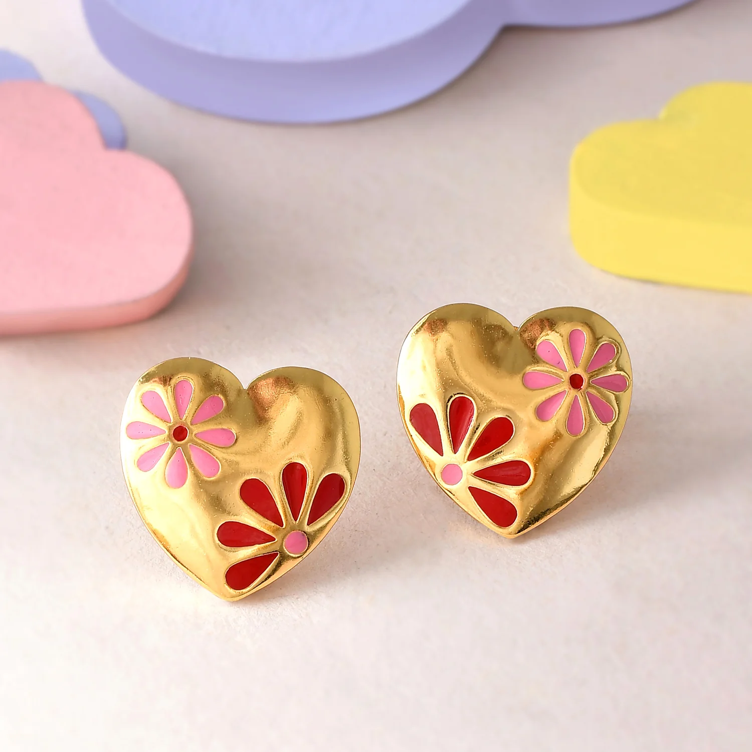 Valentine's Day Blossom Heart Stud