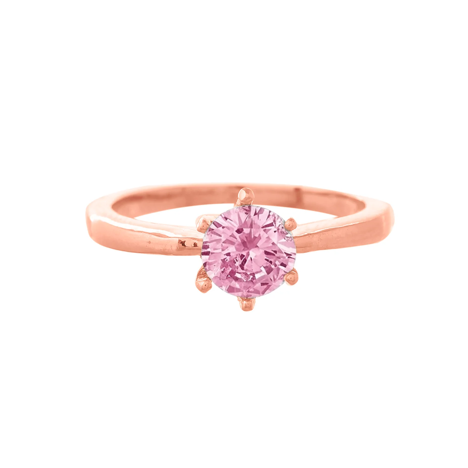 Valentines Day Blush Promise Rose Gold Solitaire Ring - Image 3
