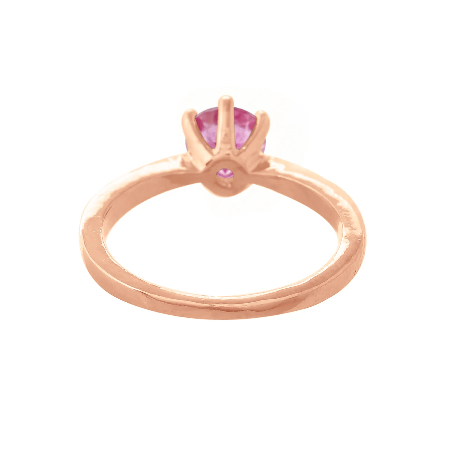 Valentines Day Blush Promise Rose Gold Solitaire Ring - Image 5