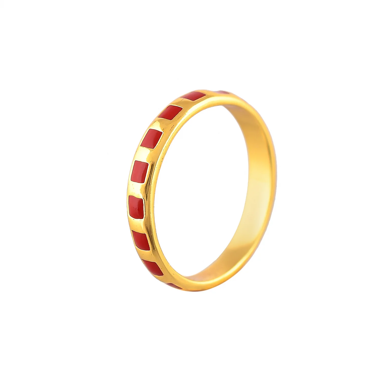 Valentine's Day Check Enamel Stackable Rings - Image 5