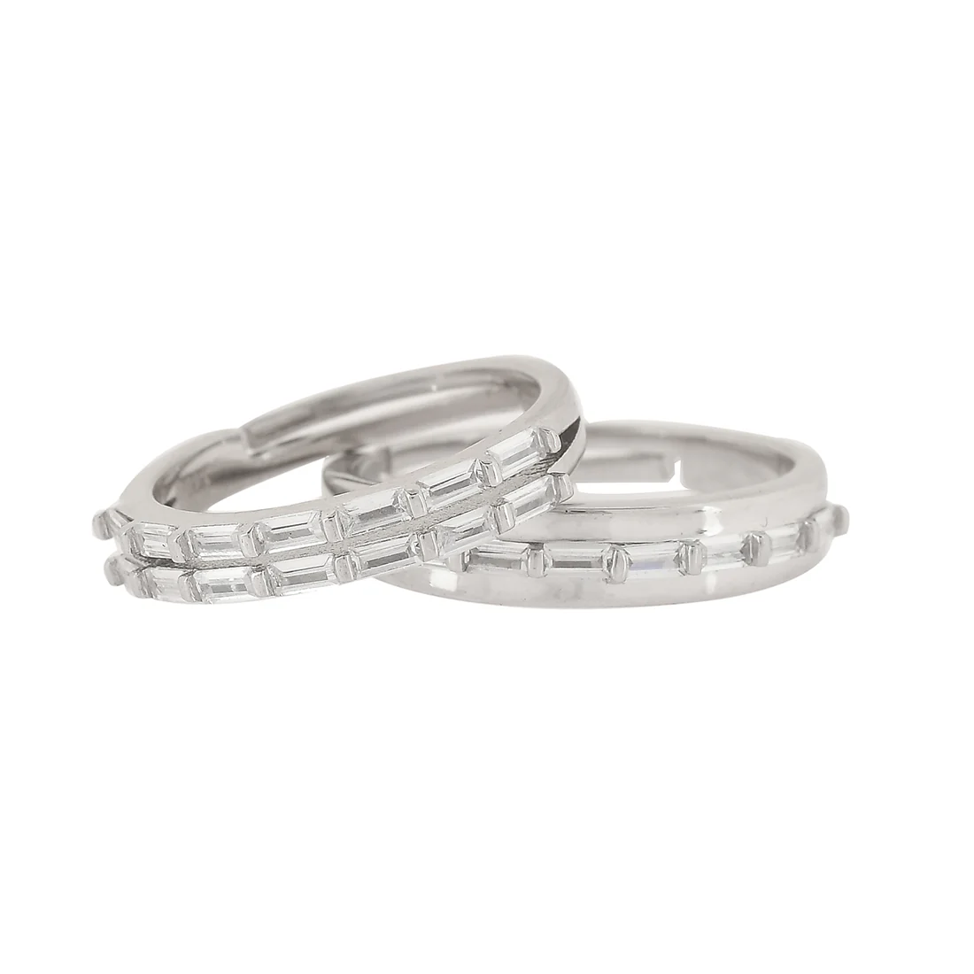 Sterling Silver CZ Adorned Couple Rings - Image 3