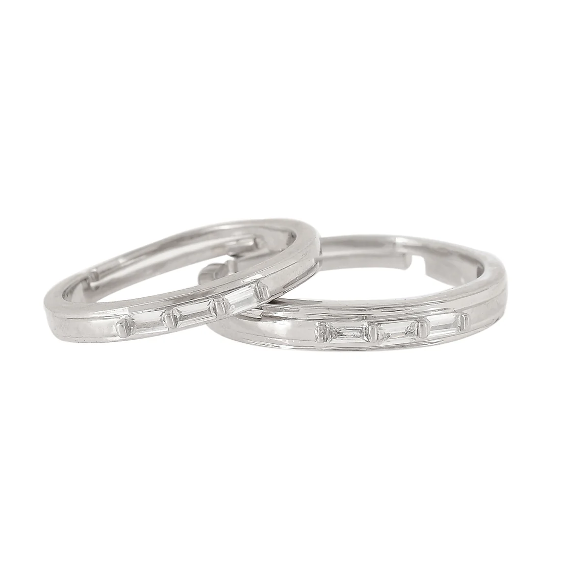 Sterling Silver Couple Rings with Zirconia Adornment | Voylla - Image 3