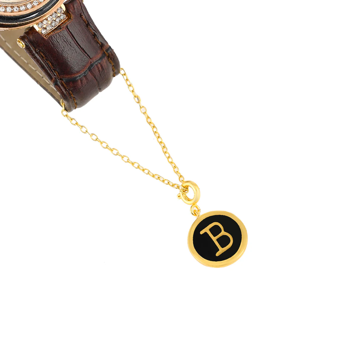 Alphabet B Black Enamel Charm - Image 5