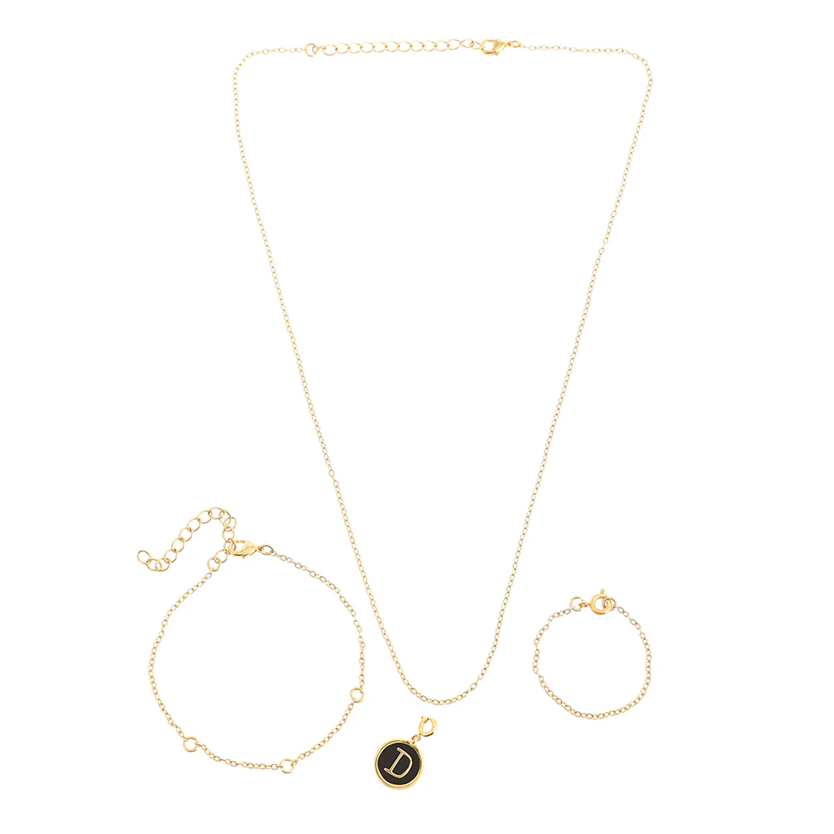 Alphabet D Black Enamel Charm - Image 3