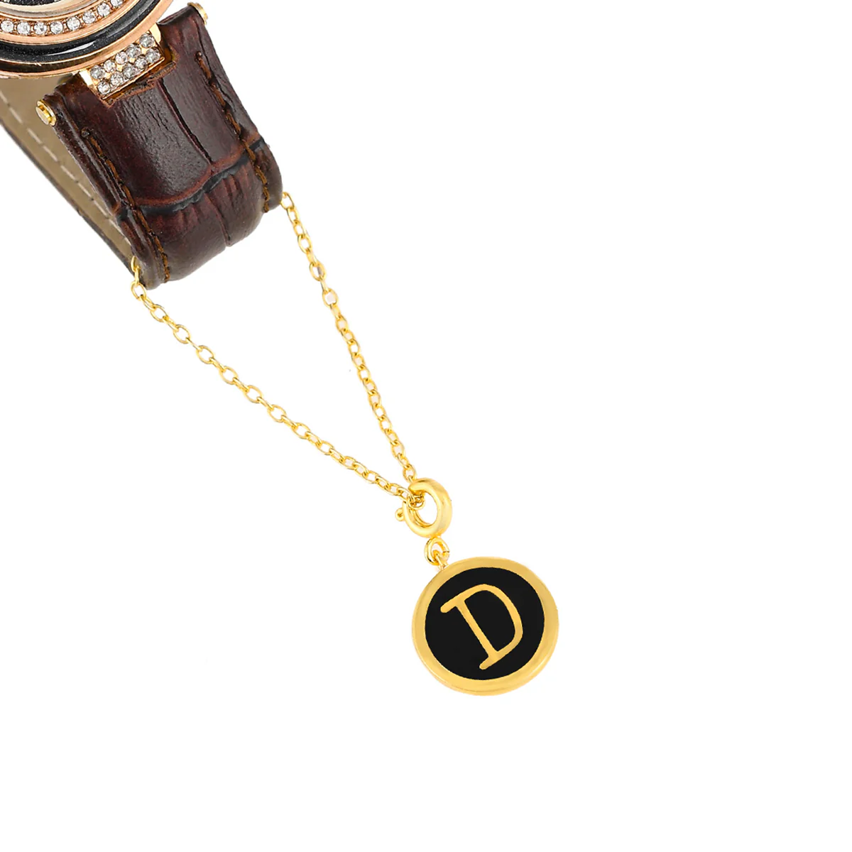 Alphabet D Black Enamel Charm - Image 5