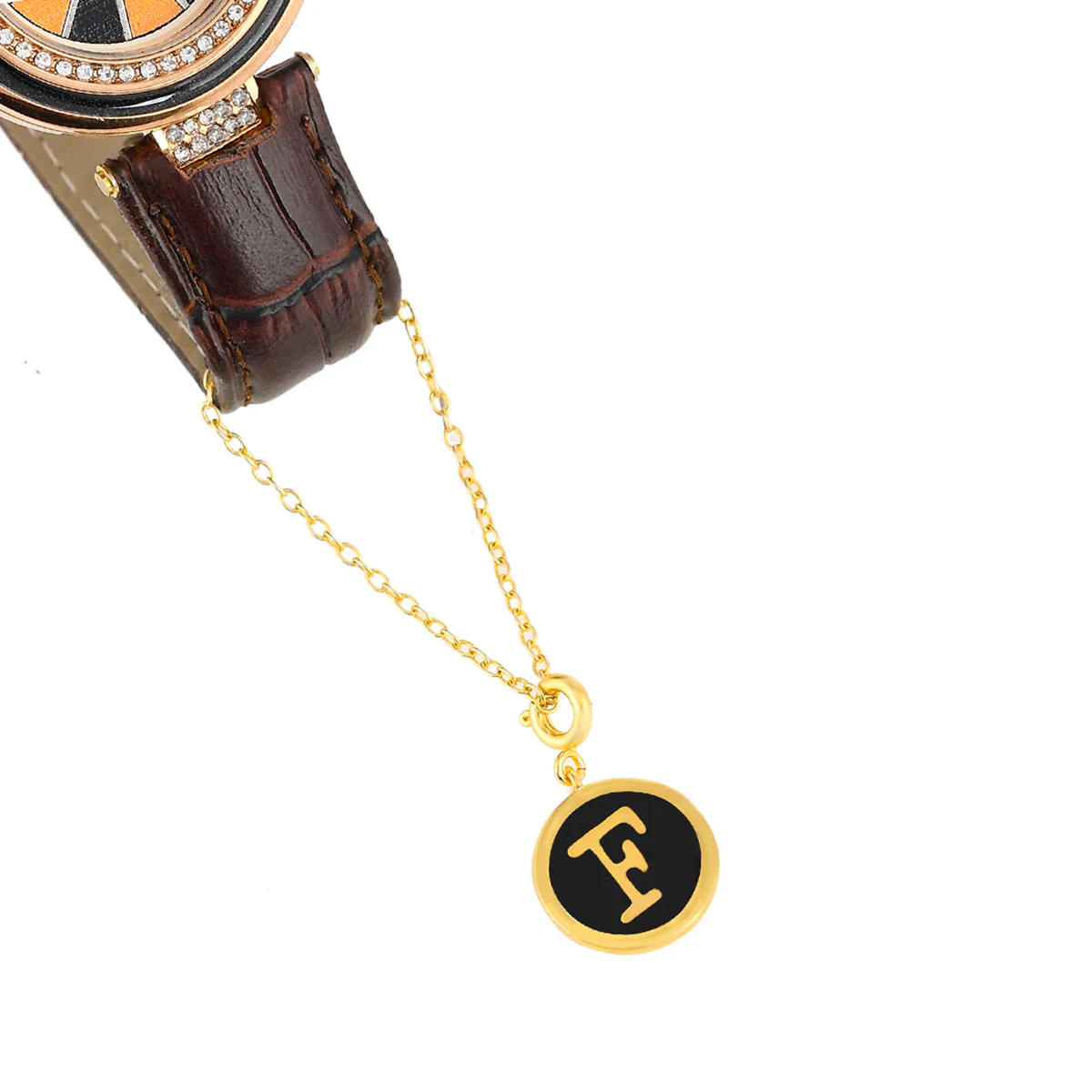 Alphabet F Black Enamel Charm - Image 5