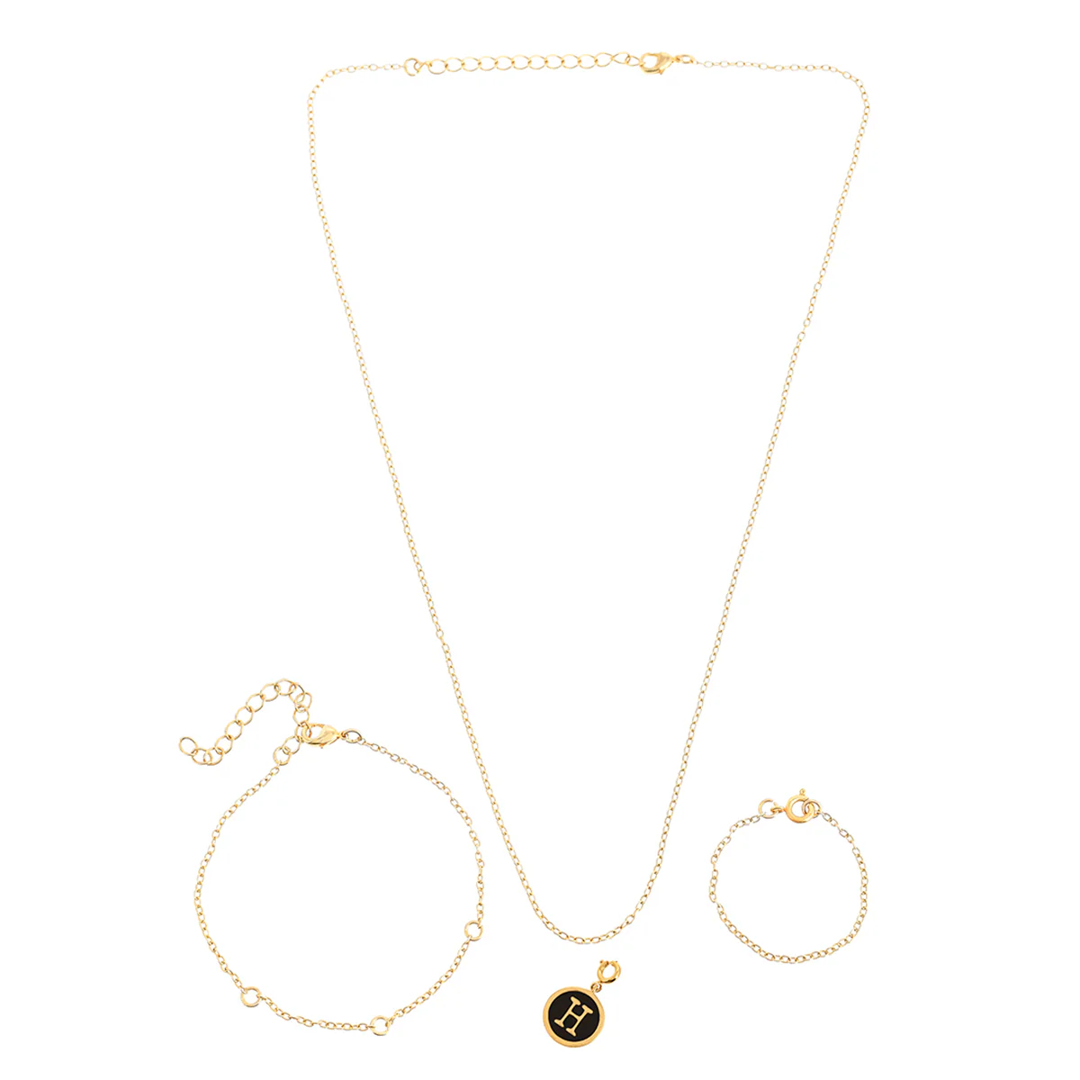 Alphabet H Black Enamel Charm - Image 2