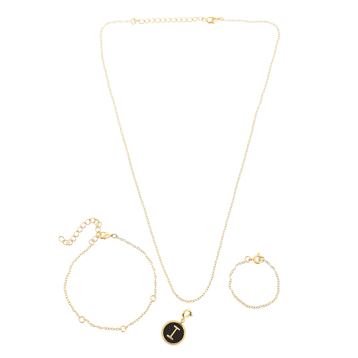 Alphabet I Black Enamel Charm - Image 3