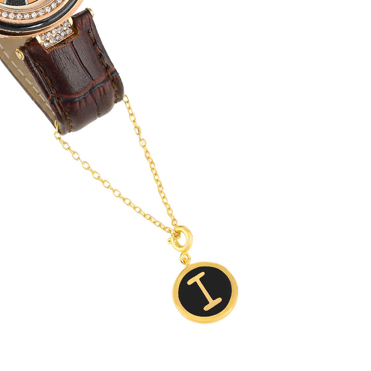 Alphabet I Black Enamel Charm - Image 5