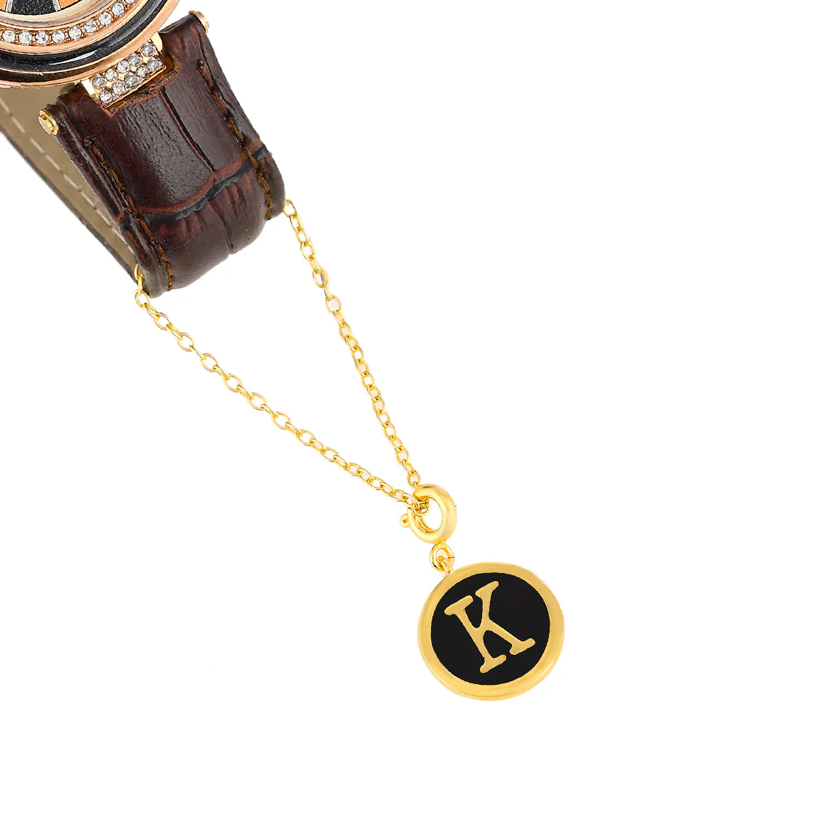 Alphabet K Black Enamel Charm - Image 5