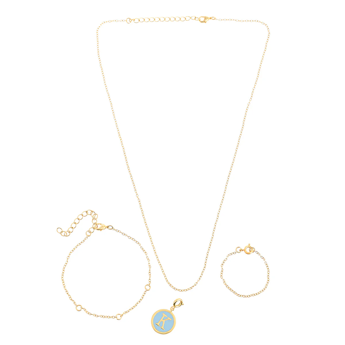 Alphabet K Blue Enamel Charm - Image 3