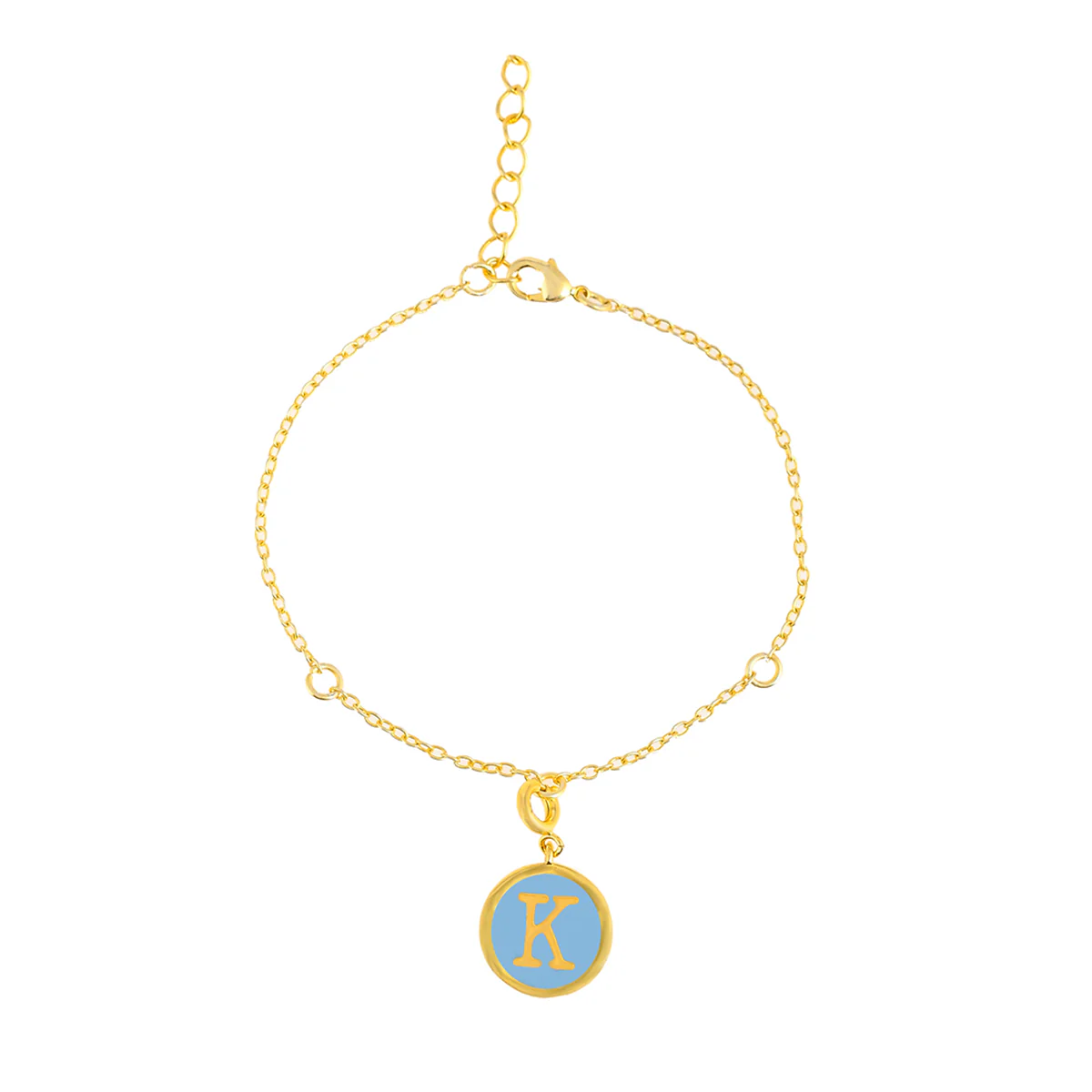 Alphabet K Blue Enamel Charm - Image 4