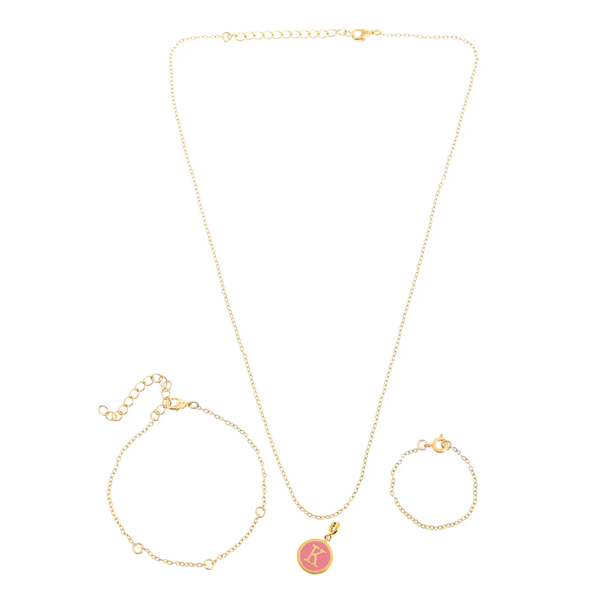 Alphabet K Pink Enamel Charm - Image 3