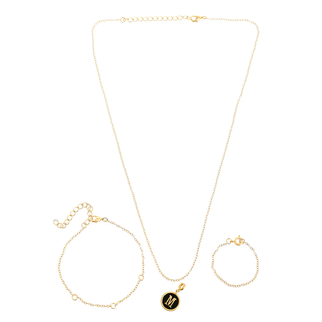 Alphabet M Black Enamel Charm - Image 3