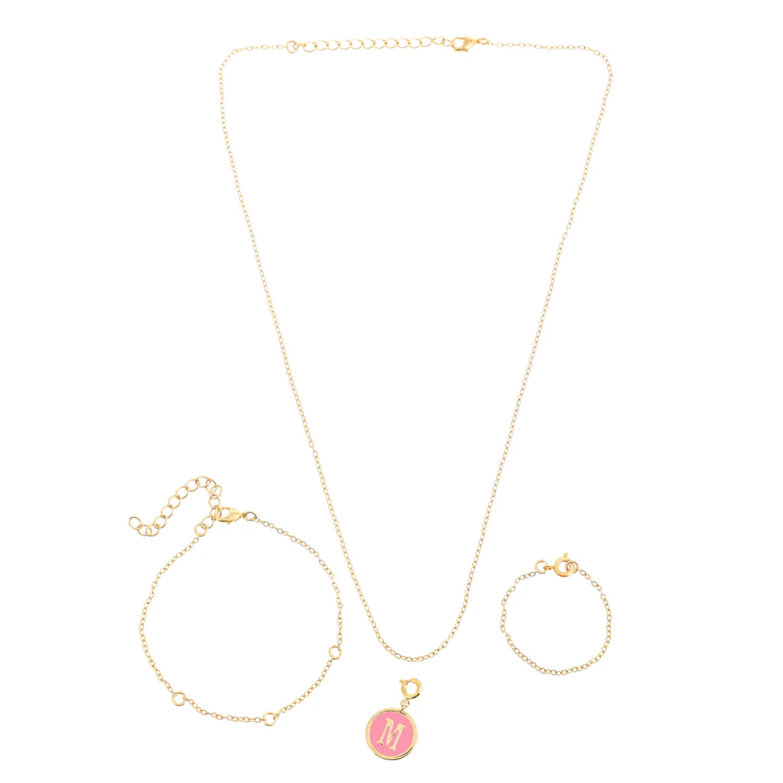 Alphabet M Pink Enamel Charm - Image 3