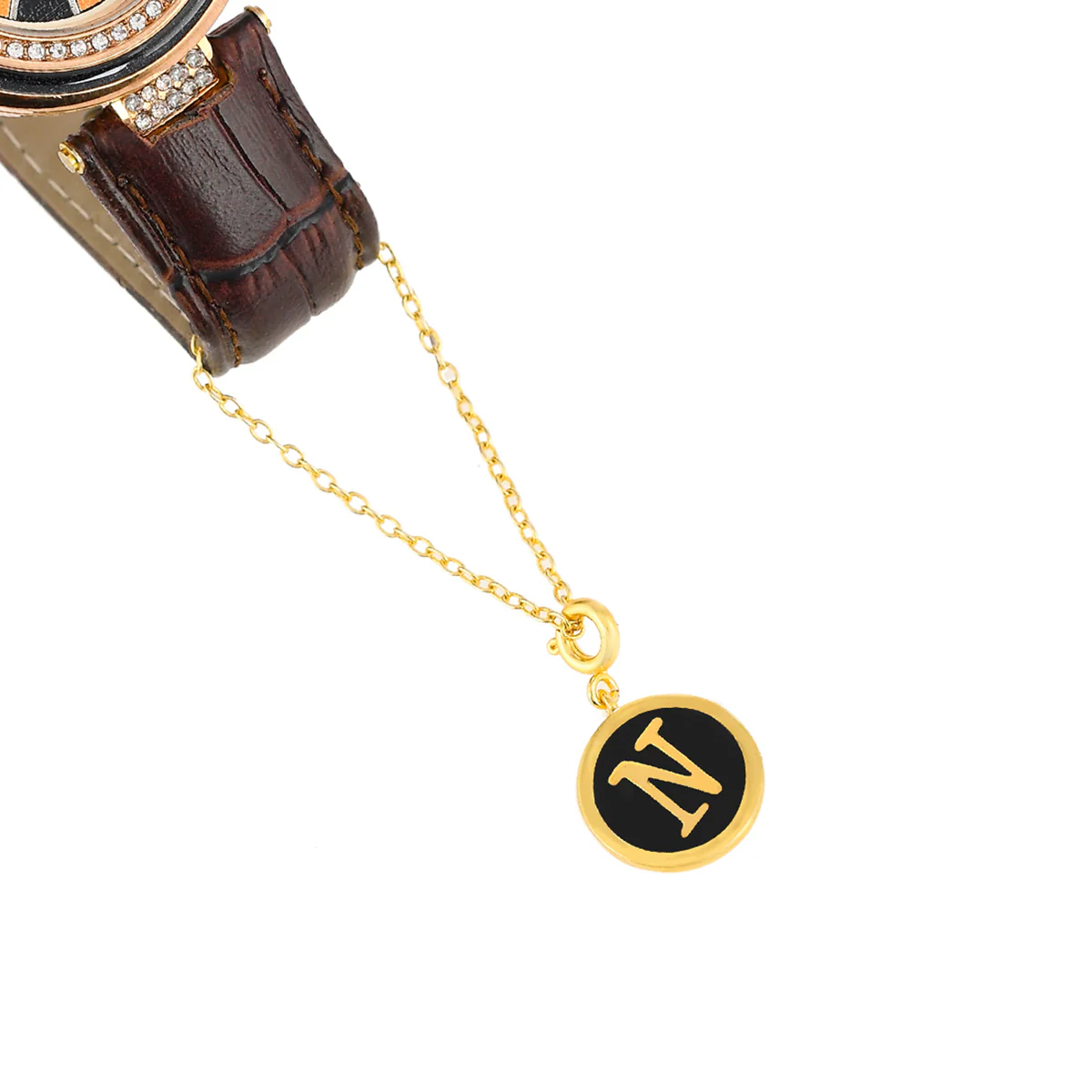 Alphabet N Black Enamel Charm - Image 5