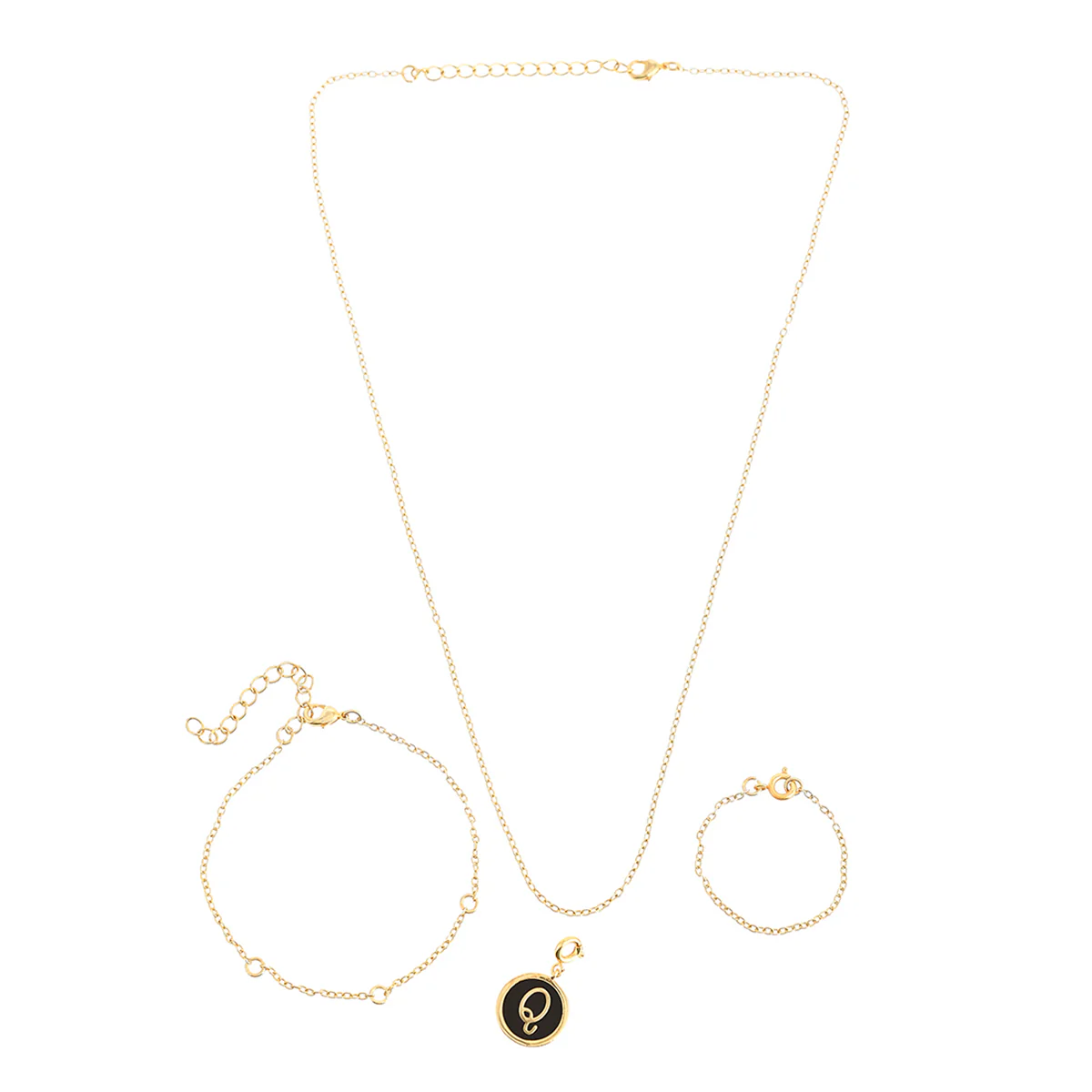 Alphabet Q Black Enamel Charm - Image 3