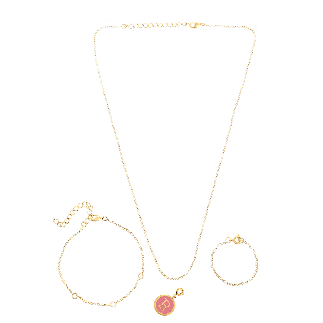 Alphabet R Pink Enamel Charm - Image 3
