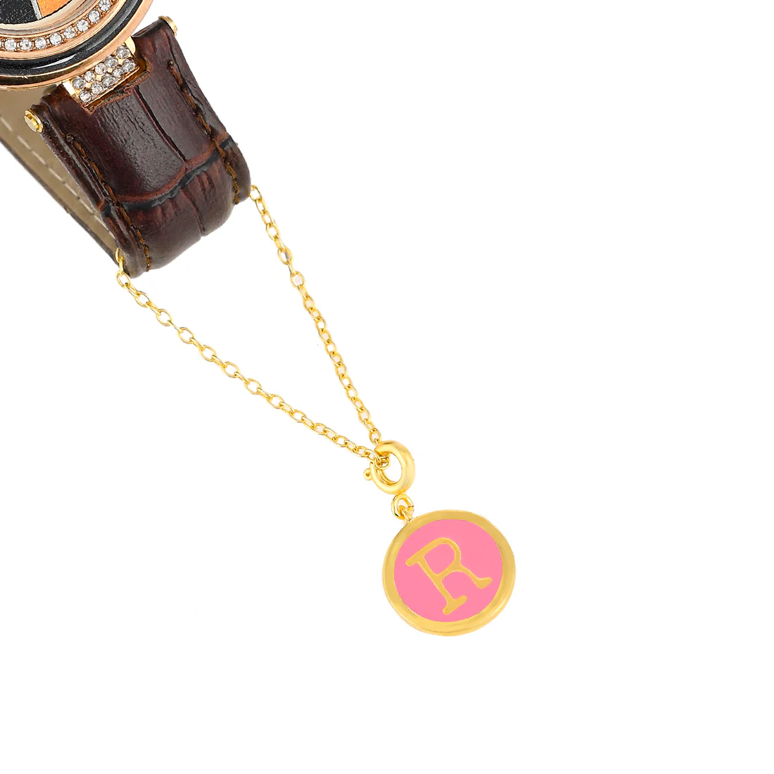 Alphabet R Pink Enamel Charm - Image 5