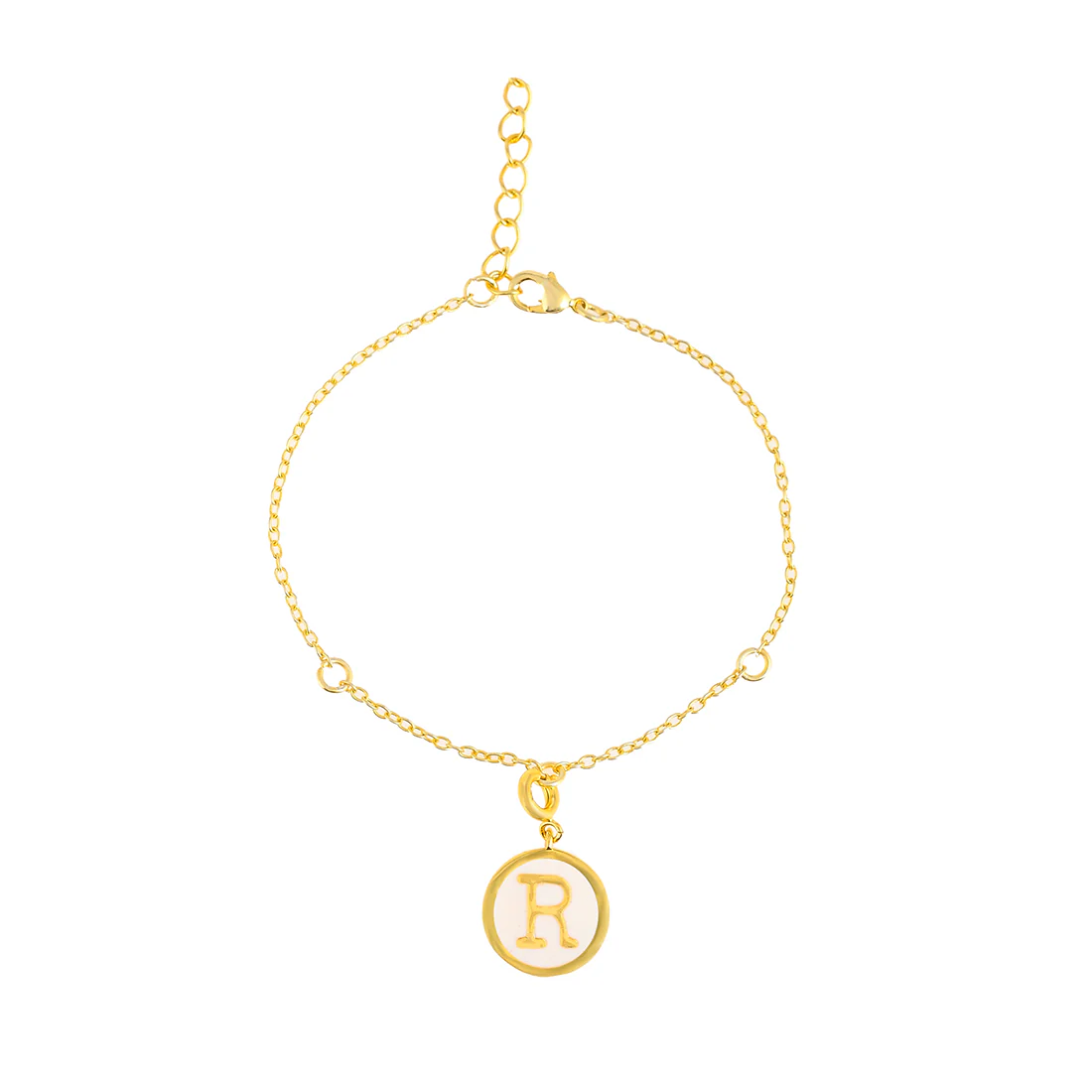 Alphabet R White Enamel Charm - Image 4