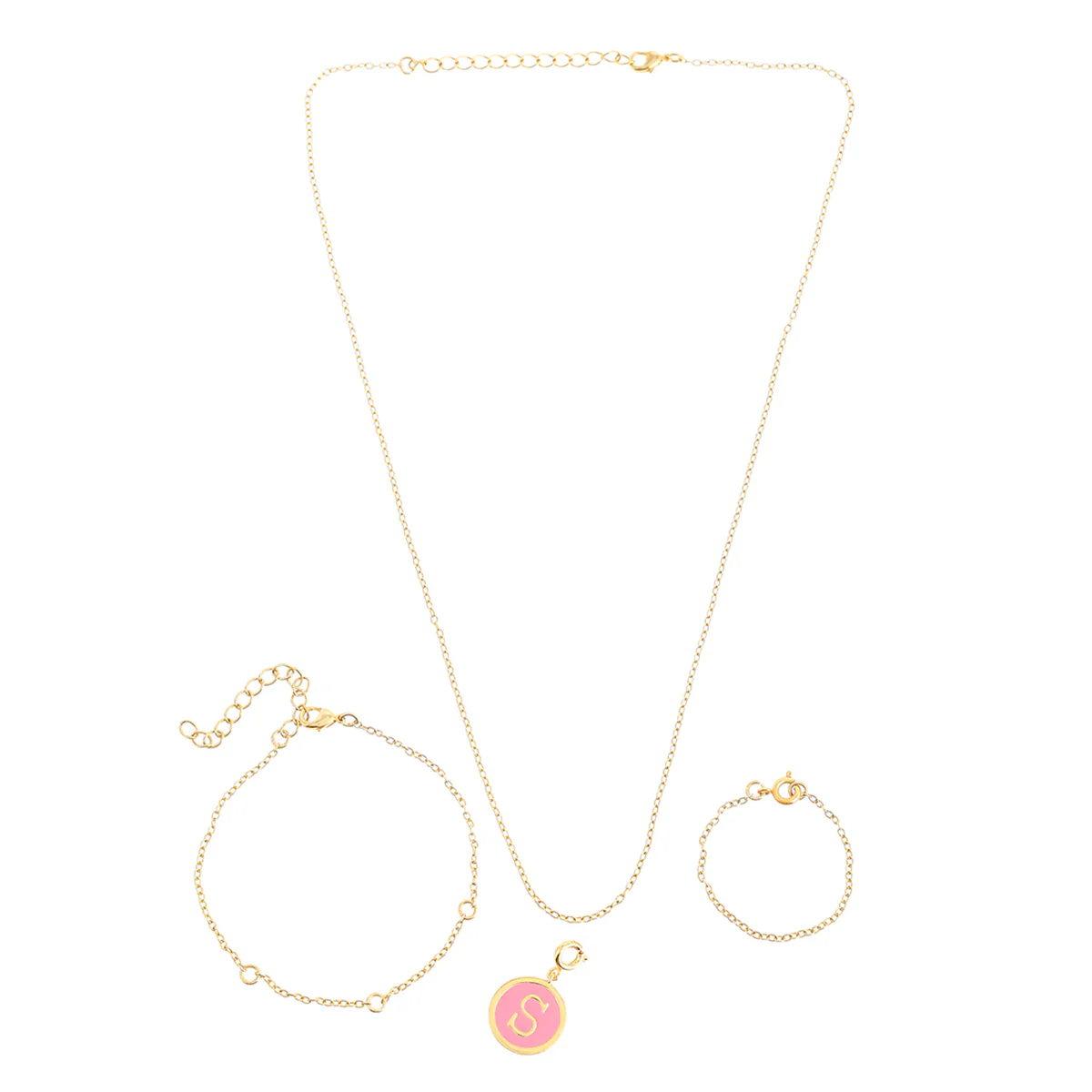 Alphabet S Pink Enamel Charm - Image 3