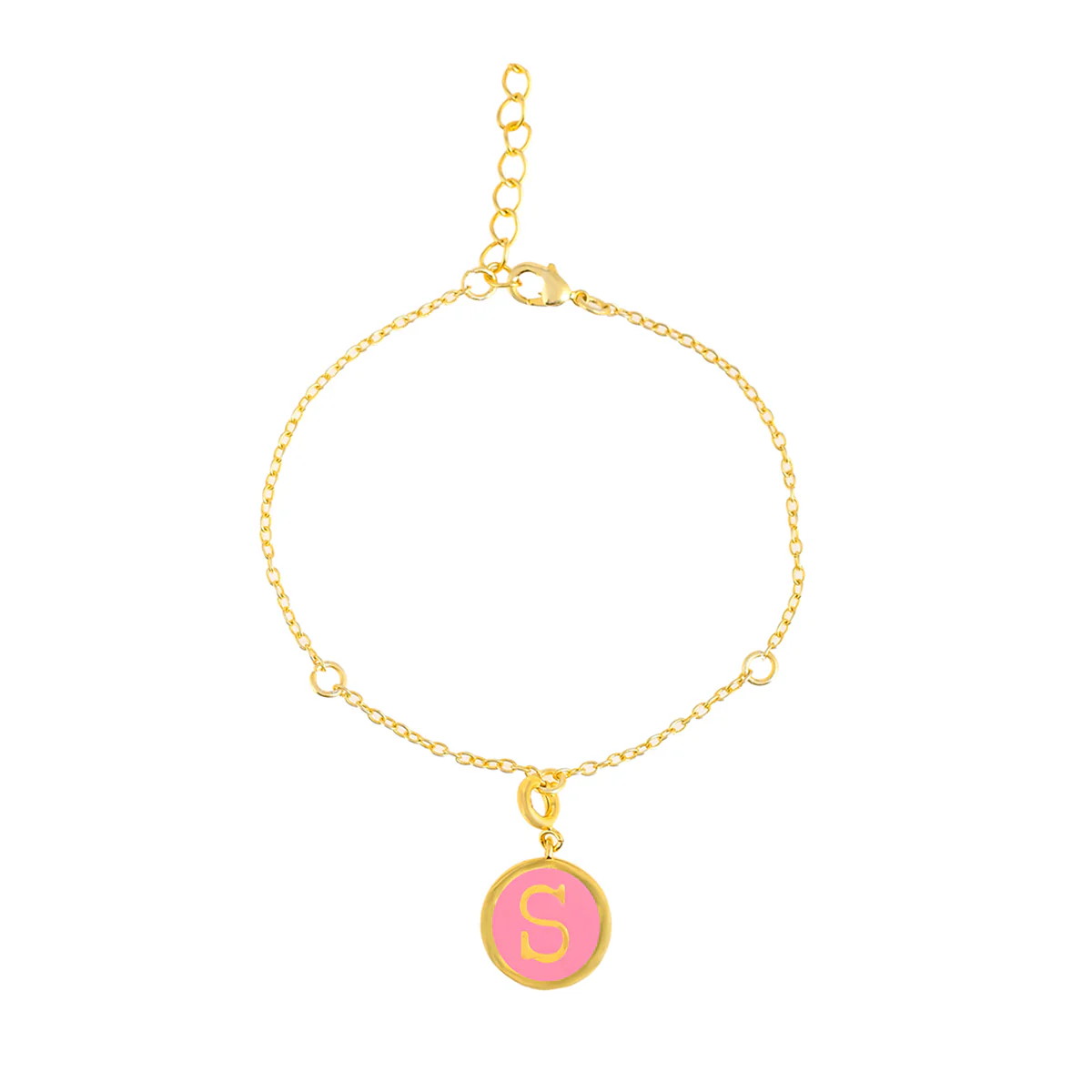 Alphabet S Pink Enamel Charm - Image 4